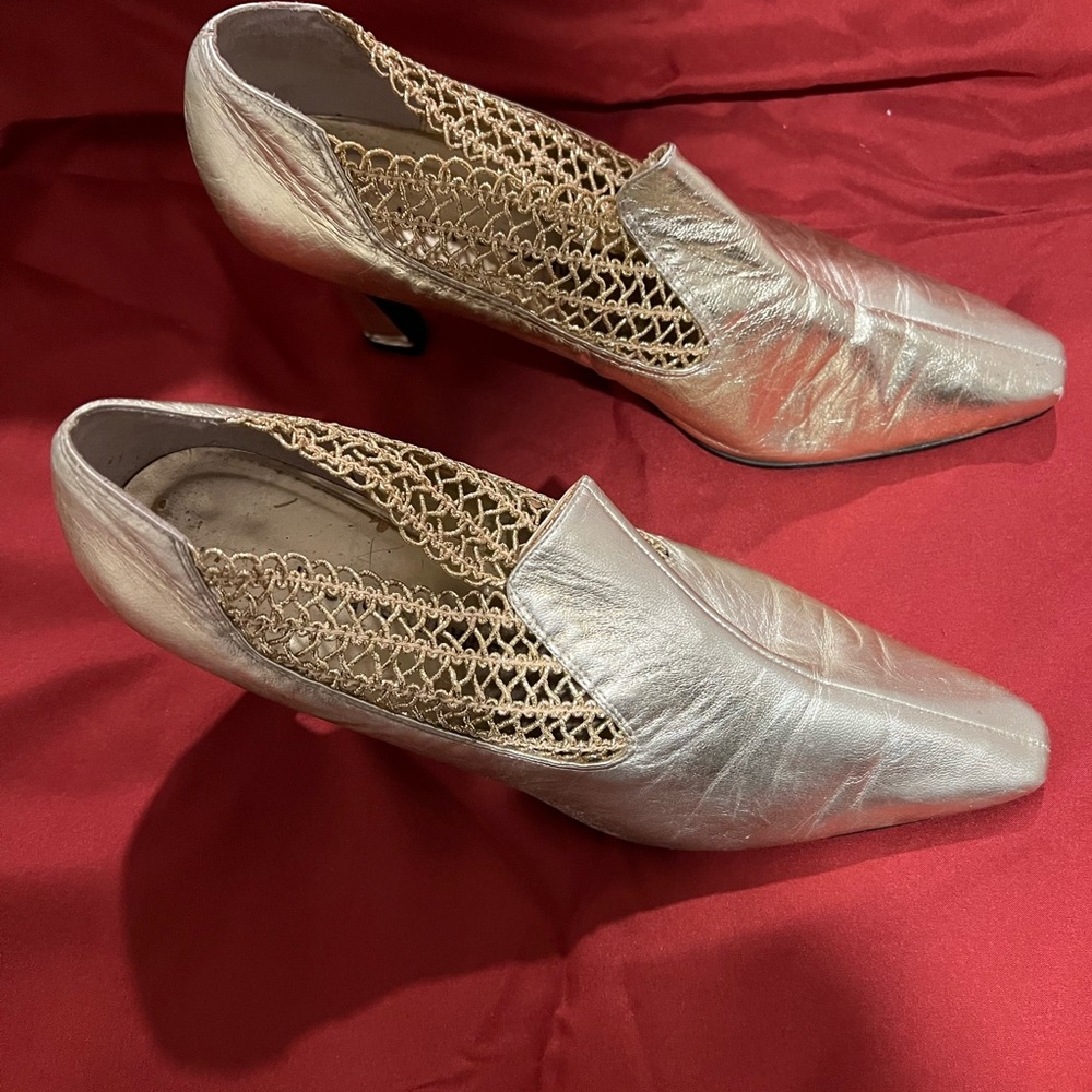 Slightly worn Gold Mesh Shoes